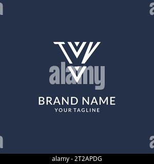 TV triangle monogram logo design ideas, creative initial letter logo with triangular shape logo vector Stock Vector