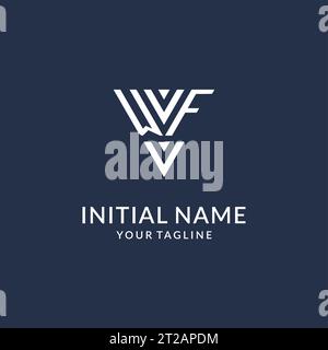WF triangle monogram logo design ideas, creative initial letter logo with triangular shape logo vector Stock Vector