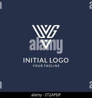 UG triangle monogram logo design ideas, creative initial letter logo with triangular shape logo vector Stock Vector
