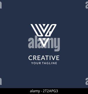 UQ triangle monogram logo design ideas, creative initial letter logo with triangular shape logo vector Stock Vector
