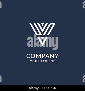UN triangle monogram logo design ideas, creative initial letter logo with triangular shape logo vector Stock Vector