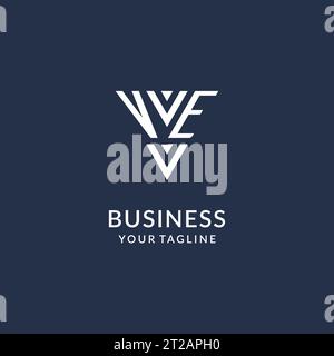 VE triangle monogram logo design ideas, creative initial letter logo with triangular shape logo vector Stock Vector