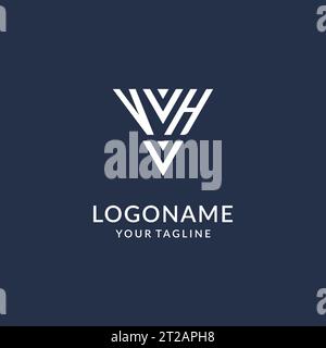 VH triangle monogram logo design ideas, creative initial letter logo with triangular shape logo vector Stock Vector
