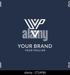 UP triangle monogram logo design ideas, creative initial letter logo with triangular shape logo vector Stock Vector