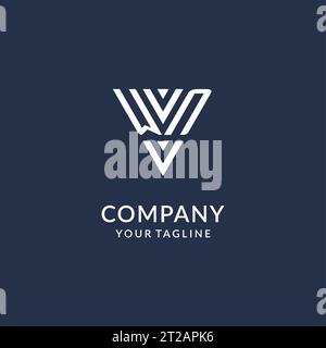 WN triangle monogram logo design ideas, creative initial letter logo with triangular shape logo vector Stock Vector