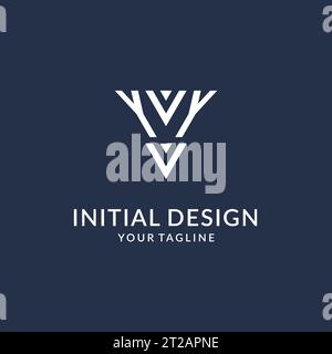 YY triangle monogram logo design ideas, creative initial letter logo with triangular shape logo vector Stock Vector
