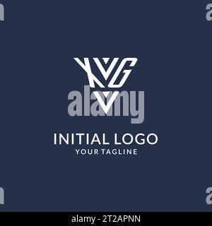 XG triangle monogram logo design ideas, creative initial letter logo with triangular shape logo vector Stock Vector