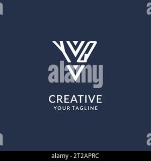 YQ triangle monogram logo design ideas, creative initial letter logo with triangular shape logo vector Stock Vector