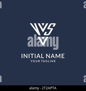 VS triangle monogram logo design ideas, creative initial letter logo with triangular shape logo vector Stock Vector
