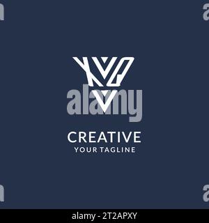 XQ triangle monogram logo design ideas, creative initial letter logo with triangular shape logo vector Stock Vector