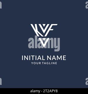 KF triangle monogram logo design ideas, creative initial letter logo with triangular shape logo vector Stock Vector