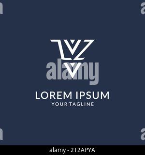 ZZ triangle monogram logo design ideas, creative initial letter logo with triangular shape logo vector Stock Vector