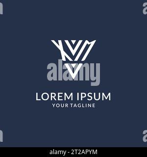 XM triangle monogram logo design ideas, creative initial letter logo with triangular shape logo vector Stock Vector