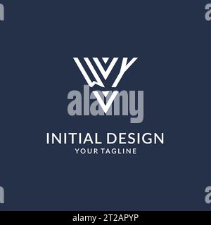 WY triangle monogram logo design ideas, creative initial letter logo with triangular shape logo vector Stock Vector