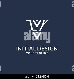 ZY triangle monogram logo design ideas, creative initial letter logo with triangular shape logo vector Stock Vector