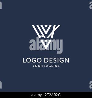 WX triangle monogram logo design ideas, creative initial letter logo with triangular shape logo vector Stock Vector