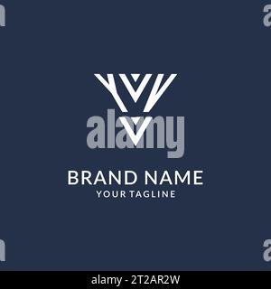 YV triangle monogram logo design ideas, creative initial letter logo with triangular shape logo vector Stock Vector