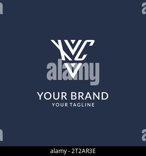 XC triangle monogram logo design ideas, creative initial letter logo with triangular shape logo vector Stock Vector