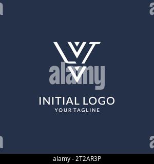 LT triangle monogram logo design ideas, creative initial letter logo with triangular shape logo vector Stock Vector
