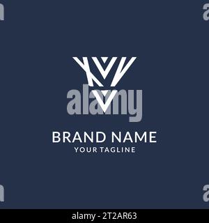 XV triangle monogram logo design ideas, creative initial letter logo with triangular shape logo vector Stock Vector