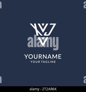 XJ triangle monogram logo design ideas, creative initial letter logo with triangular shape logo vector Stock Vector