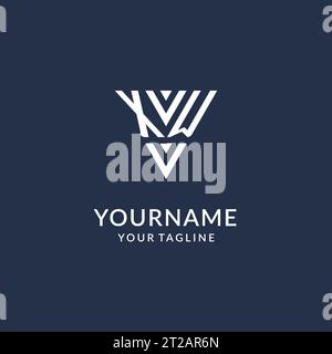 XW triangle monogram logo design ideas, creative initial letter logo with triangular shape logo vector Stock Vector