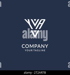 YA triangle monogram logo design ideas, creative initial letter logo with triangular shape logo vector Stock Vector