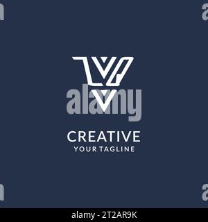 ZQ triangle monogram logo design ideas, creative initial letter logo with triangular shape logo vector Stock Vector