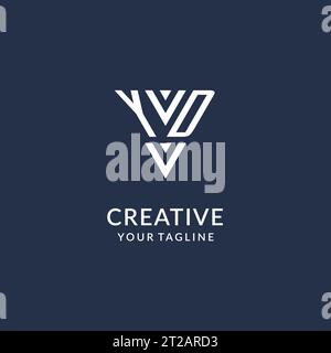 YD triangle monogram logo design ideas, creative initial letter logo with triangular shape logo vector Stock Vector