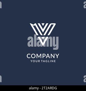 MN triangle monogram logo design ideas, creative initial letter logo with triangular shape logo vector Stock Vector