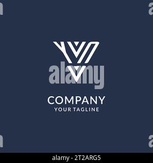 YN triangle monogram logo design ideas, creative initial letter logo with triangular shape logo vector Stock Vector