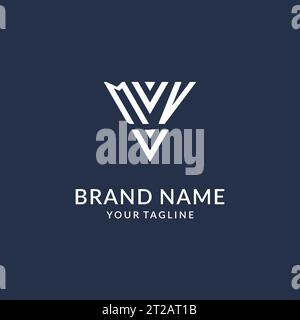MV triangle monogram logo design ideas, creative initial letter logo with triangular shape logo vector Stock Vector