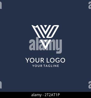 MO triangle monogram logo design ideas, creative initial letter logo with triangular shape logo vector Stock Vector