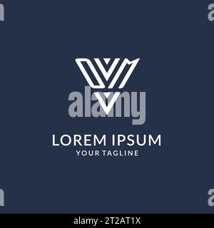 OM triangle monogram logo design ideas, creative initial letter logo with triangular shape logo vector Stock Vector