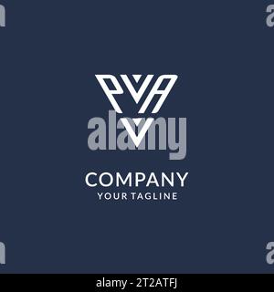 PA triangle monogram logo design ideas, creative initial letter logo with triangular shape logo vector Stock Vector