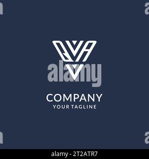 QA triangle monogram logo design ideas, creative initial letter logo with triangular shape logo vector Stock Vector