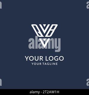 QB triangle monogram logo design ideas, creative initial letter logo with triangular shape logo vector Stock Vector