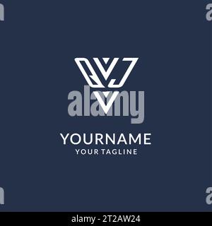 QJ triangle monogram logo design ideas, creative initial letter logo with triangular shape logo vector Stock Vector