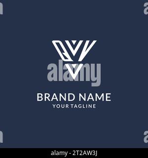 QV triangle monogram logo design ideas, creative initial letter logo with triangular shape logo vector Stock Vector