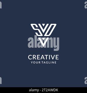SD triangle monogram logo design ideas, creative initial letter logo with triangular shape logo vector Stock Vector