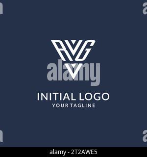 RG triangle monogram logo design ideas, creative initial letter logo with triangular shape logo vector Stock Vector