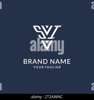 SI triangle monogram logo design ideas, creative initial letter logo with triangular shape logo vector Stock Vector