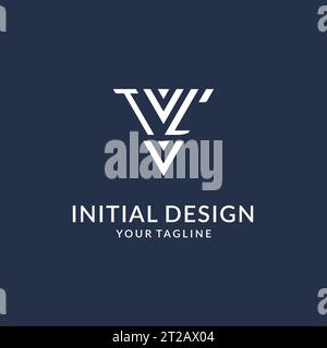 TL triangle monogram logo design ideas, creative initial letter logo with triangular shape logo vector Stock Vector