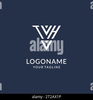TH triangle monogram logo design ideas, creative initial letter logo with triangular shape logo vector Stock Vector