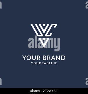 UC triangle monogram logo design ideas, creative initial letter logo with triangular shape logo vector Stock Vector