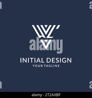 WL triangle monogram logo design ideas, creative initial letter logo with triangular shape logo vector Stock Vector