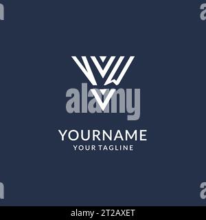 VW triangle monogram logo design ideas, creative initial letter logo with triangular shape logo vector Stock Vector