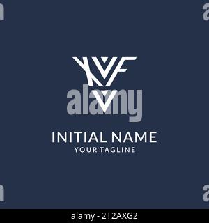 XF triangle monogram logo design ideas, creative initial letter logo with triangular shape logo vector Stock Vector