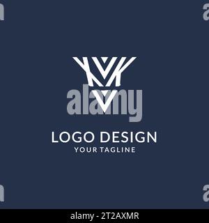 XK triangle monogram logo design ideas, creative initial letter logo with triangular shape logo vector Stock Vector