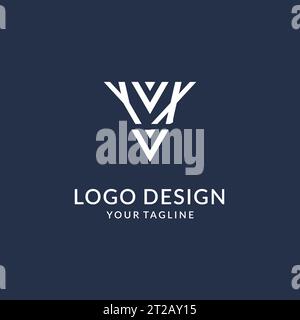YX triangle monogram logo design ideas, creative initial letter logo with triangular shape logo vector Stock Vector
